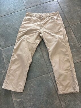 Carhartt Men's Loose Fit Tan Carpenter Work Pants 40x32